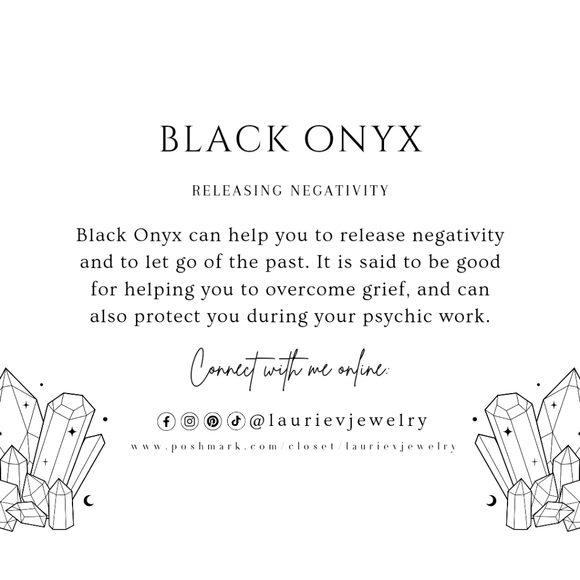 SOLD Black Onyx, Hematite & Black Evil Eye Beads Bracelet - Picture 8 of 11